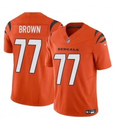 Men's Cincinnati Bengals #77 Trent Brown Orange 2024 F.U.S.E. Vapor Untouchable Limited Stitched Jersey