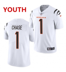 Youth Cincinnati Bengals #1 JaMarr Chase Limited White Vapor Jersey