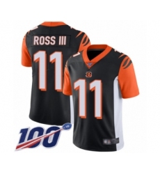 Men's Cincinnati Bengals #11 John Ross Black Team Color Vapor Untouchable Limited Player 100th Season Football Jersey