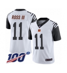 Men's Cincinnati Bengals #11 John Ross Limited White Rush Vapor Untouchable 100th Season Football Jersey