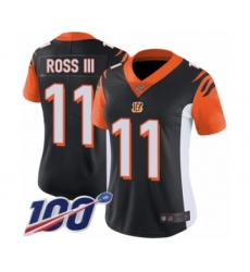 Women's Cincinnati Bengals #11 John Ross Black Team Color Vapor Untouchable Limited Player 100th Season Football Jersey