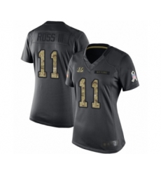 Women's Cincinnati Bengals #11 John Ross Limited Black 2016 Salute to Service Football Jersey
