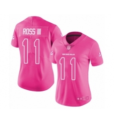 Women's Cincinnati Bengals #11 John Ross Limited Pink Rush Fashion Football Jersey