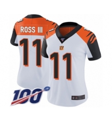 Women's Cincinnati Bengals #11 John Ross White Vapor Untouchable Limited Player 100th Season Football Jersey