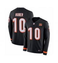 Men's Nike Cincinnati Bengals #10 Kevin Huber Limited Black Therma Long Sleeve NFL Jersey