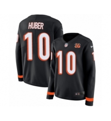 Women's Nike Cincinnati Bengals #10 Kevin Huber Limited Black Therma Long Sleeve NFL Jersey