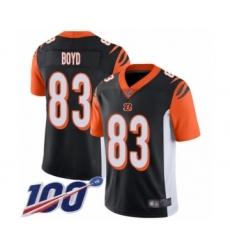 Men's Cincinnati Bengals #83 Tyler Boyd Black Team Color Vapor Untouchable Limited Player 100th Season Football Jersey