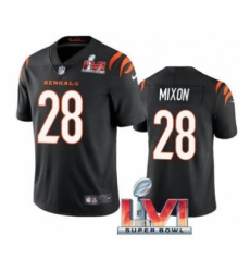 Men's Cincinnati Bengals #28 Joe Mixon Black 2022 Super Bowl LVI Vapor Limited Stitched Jersey