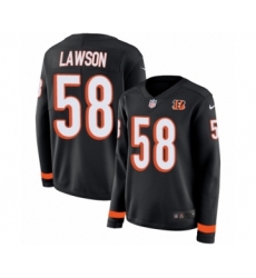 Women's Nike Cincinnati Bengals #58 Carl Lawson Limited Black Therma Long Sleeve NFL Jersey