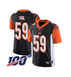 Men's Cincinnati Bengals #59 Nick Vigil Black Team Color Vapor Untouchable Limited Player 100th Season Football Jersey
