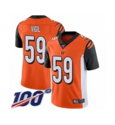 Men's Cincinnati Bengals #59 Nick Vigil Orange Alternate Vapor Untouchable Limited Player 100th Season Football Jersey