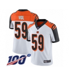Men's Cincinnati Bengals #59 Nick Vigil White Vapor Untouchable Limited Player 100th Season Football Jersey