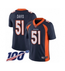 Men's Denver Broncos #51 Todd Davis Navy Blue Alternate Vapor Untouchable Limited Player 100th Season Football Jersey