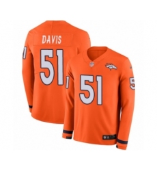 Youth Nike Denver Broncos #51 Todd Davis Limited Orange Therma Long Sleeve NFL Jersey