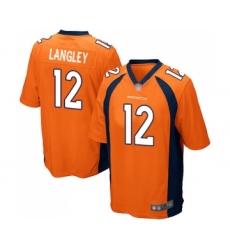 Men's Denver Broncos #12 Brendan Langley Game Orange Team Color Football Jersey