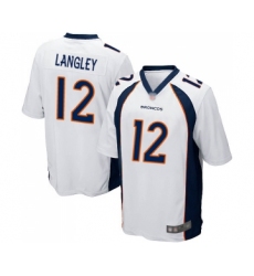 Men's Denver Broncos #12 Brendan Langley Game White Football Jersey