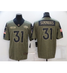 Men's Denver Broncos #31 Justin Simmons Nike Olive 2021 Salute To Service Limited Player Jersey