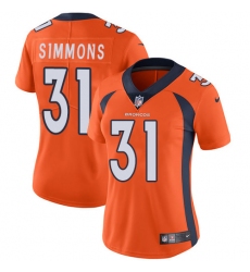 Women's Nike Denver Broncos #31 Justin Simmons Elite Orange Team Color NFL Jersey