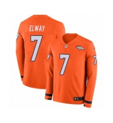 Youth Nike Denver Broncos #7 John Elway Limited Orange Therma Long Sleeve NFL Jersey