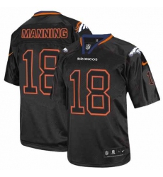 Youth Nike Denver Broncos #18 Peyton Manning Elite Lights Out Black NFL Jersey