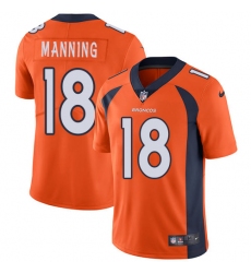 Youth Nike Denver Broncos #18 Peyton Manning Elite Orange Team Color NFL Jersey