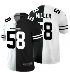 Men's Denver Broncos #58 Von Miller Black White Limited Split Fashion Football Jersey