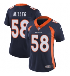 Women's Nike Denver Broncos #58 Von Miller Elite Navy Blue Alternate NFL Jersey