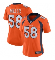 Women's Nike Denver Broncos #58 Von Miller Elite Orange Team Color NFL Jersey