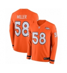 Youth Nike Denver Broncos #58 Von Miller Limited Orange Therma Long Sleeve NFL Jersey