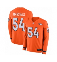Men's Nike Denver Broncos #54 Brandon Marshall Limited Orange Therma Long Sleeve NFL Jersey