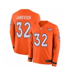 Men's Nike Denver Broncos #32 Andy Janovich Limited Orange Therma Long Sleeve NFL Jersey