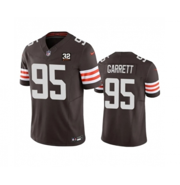Men's Nike Cleveland Browns #95 Myles Garrett Brown 2023 F.U.S.E. Jim Brown Memorial Vapor Untouchable Limited Football Stitched Jersey
