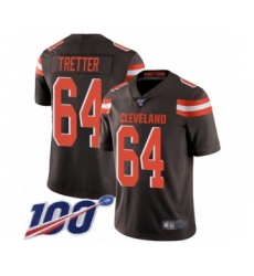 Men's Cleveland Browns #64 JC Tretter Brown Team Color Vapor Untouchable Limited Player 100th Season Football Jersey