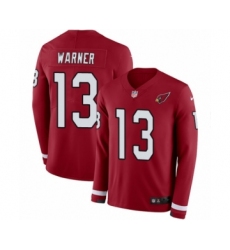 Men's Nike Arizona Cardinals #13 Kurt Warner Limited Red Therma Long Sleeve NFL Jersey