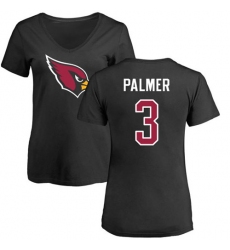 NFL Women's Nike Arizona Cardinals #3 Carson Palmer Black Name & Number Logo T-Shirt