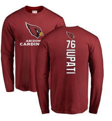 NFL Nike Arizona Cardinals #76 Mike Iupati Maroon Backer Long Sleeve T-Shirt