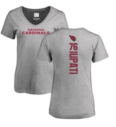 NFL Women's Nike Arizona Cardinals #76 Mike Iupati Ash Backer V-Neck T-Shirt