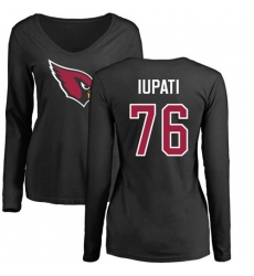NFL Women's Nike Arizona Cardinals #76 Mike Iupati Black Name & Number Logo Long Sleeve T-Shirt