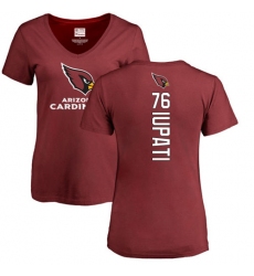 NFL Women's Nike Arizona Cardinals #76 Mike Iupati Maroon Backer T-Shirt