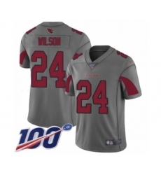 Youth Arizona Cardinals #24 Adrian Wilson Limited Silver Inverted Legend 100th Season Football Jersey