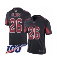 Men's Arizona Cardinals #26 Brandon Williams Limited Black Rush Vapor Untouchable 100th Season Football Jersey