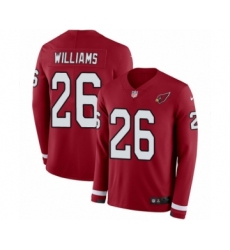 Men's Nike Arizona Cardinals #26 Brandon Williams Limited Red Therma Long Sleeve NFL Jersey