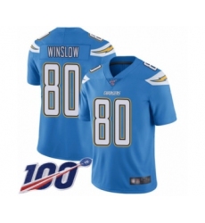 Men's Los Angeles Chargers #80 Kellen Winslow Electric Blue Alternate Vapor Untouchable Limited Player 100th Season Football Jersey
