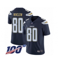 Men's Los Angeles Chargers #80 Kellen Winslow Navy Blue Team Color Vapor Untouchable Limited Player 100th Season Football Jersey