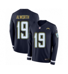Youth Nike Los Angeles Chargers #19 Lance Alworth Limited Navy Blue Therma Long Sleeve NFL Jersey