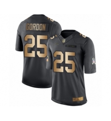Youth Los Angeles Chargers #25 Melvin Gordon Limited Black Gold Salute to Service Football Jersey