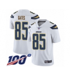 Men's Los Angeles Chargers #85 Antonio Gates White Vapor Untouchable Limited Player 100th Season Football Jersey