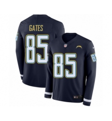 Youth Nike Los Angeles Chargers #85 Antonio Gates Limited Navy Blue Therma Long Sleeve NFL Jersey