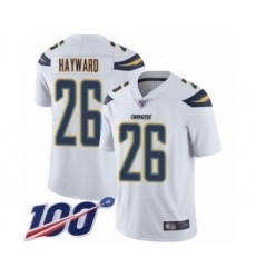 Men's Los Angeles Chargers #26 Casey Hayward White Vapor Untouchable Limited Player 100th Season Football Jersey