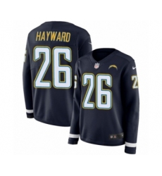 Women's Nike Los Angeles Chargers #26 Casey Hayward Limited Navy Blue Therma Long Sleeve NFL Jersey
